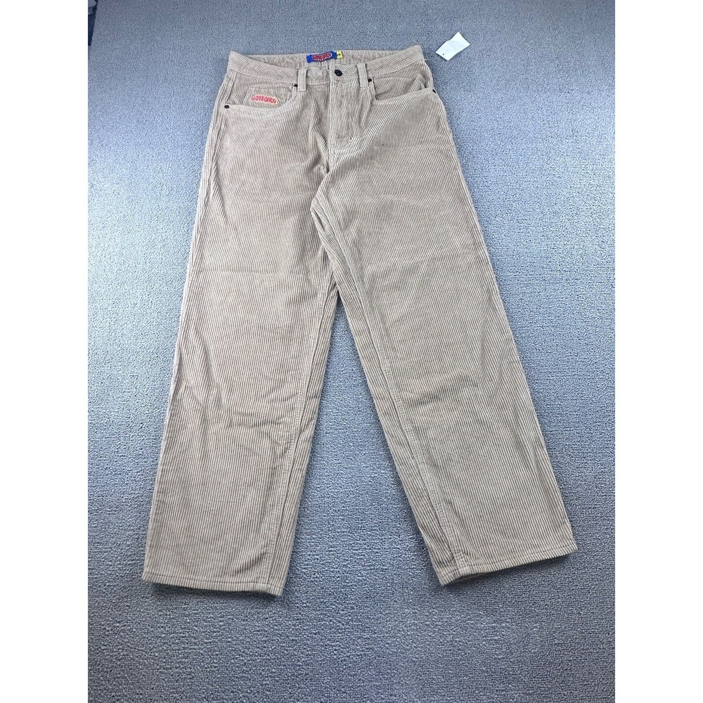 Empyre Loose Fit Sk8 Cord Pants Men 30 Tan Corduroy Cotton Skate Wide Leg Skater